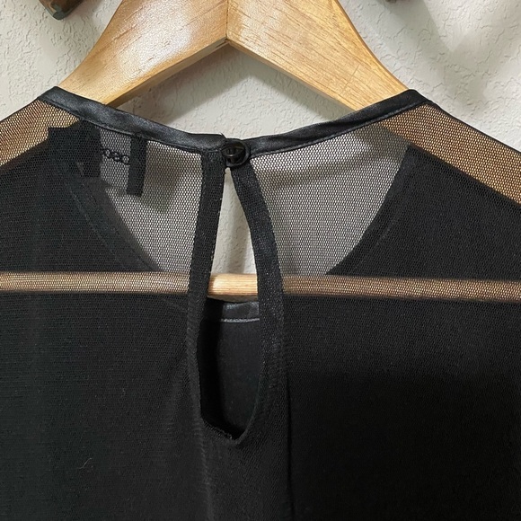 ASOS blue and black sequin mesh back backless cap sleeve dress party event sz 6 - Picture 8 of 12